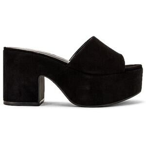 Larroudé Miso Platform Sandals Suede Black Size 10 New With Box